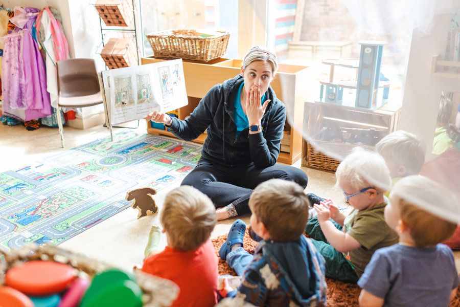 Kids playing in butterfly room